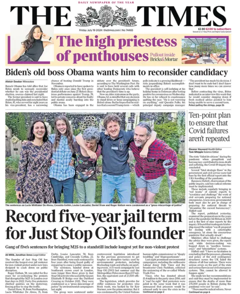 The Times front page