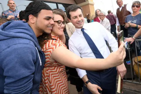 Getty Images With supporters in Las Vegas