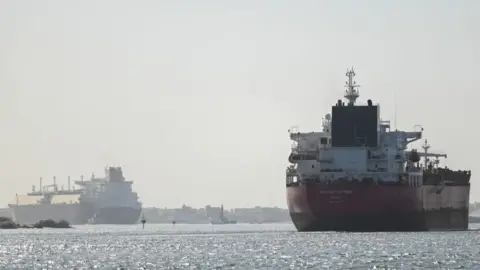 Getty Images A ship in the Red Sea