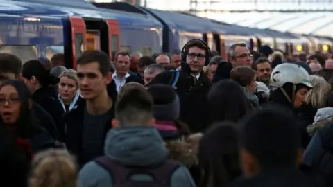 Reuters South Western Railway train at Waterloo Station