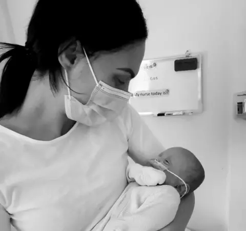 Family handout Lucas Chialton-Helliar with his mum Sarah