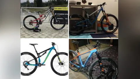 South Yorkshire Police Composite image of four mountain bikes