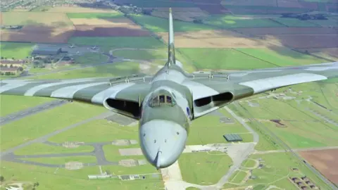 Charles Toop Vulcan over RAF Waddington in 1992