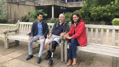 Dr Vimal Dhokia (left), John Roberts (middle) and Dr Elena Seminati (right)