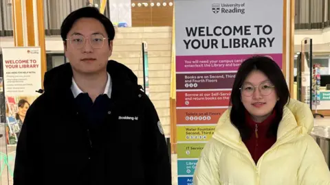 L to R - Wenshuo Liu and Xinyue Luo, 2025 Climate Stripes Scholars from the University of China