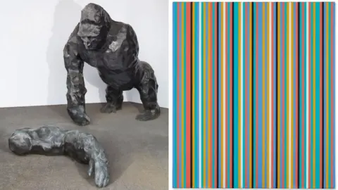 Christie's A Couple of Differences Between Thinking and Feeling II by Angus Fairhurst and Songbird by Bridget Riley