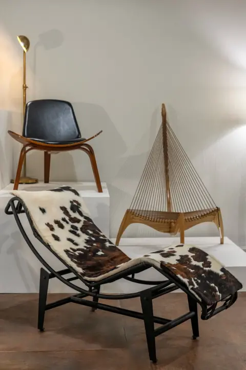 Vivek Gandhi A chair designed by Le Corbusier (In front) and a harp chair designed by Jorgen Hovelskov (top right) were some of the most popular exhibits among visitors