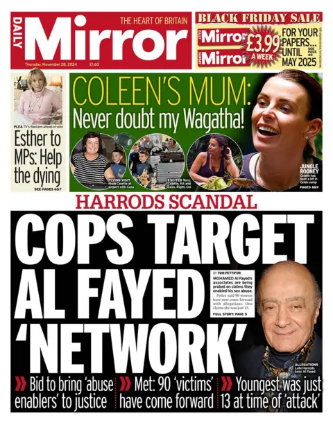  "Cops people     Al Fayed 'network'"