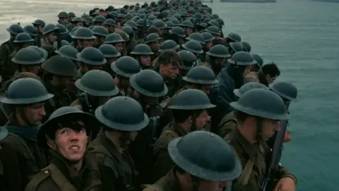 Courtesy of Warner Bros. Pictures A scene from Christopher Nolan's new epic action thriller "Dunkirk," a Warner Bros. Pictures release.