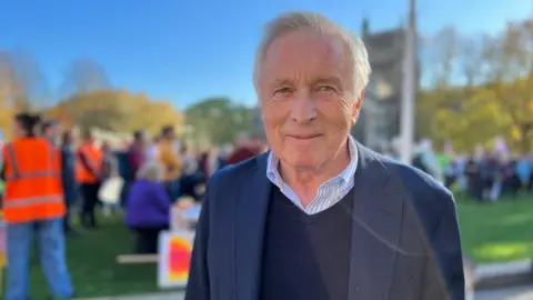 Jonathan Dimbleby at Protest