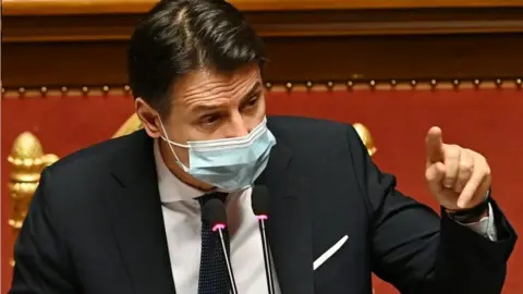 Giuseppe Conte addressing senators, 19 Jan 21