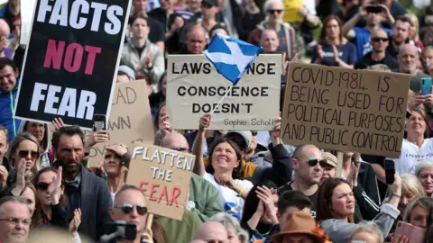 PA Media Protesters in Edinburgh