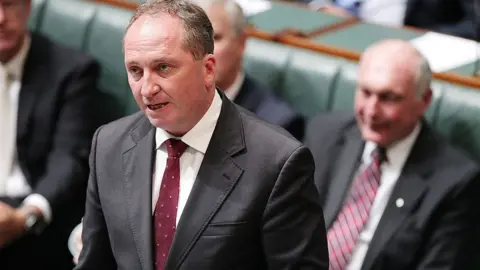 Getty Images Barnaby Joyce speaks in Australia's parliament