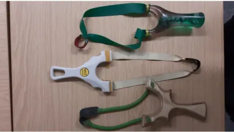 Hampshire Constabulary catapults seized by police in Southampton