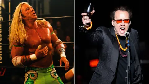 Shutterstock/Getty Images Mickey Rourke in The Wrestler and Nicolas Cage