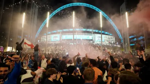 Zac Goodwin/PA Media England fans at Wembley