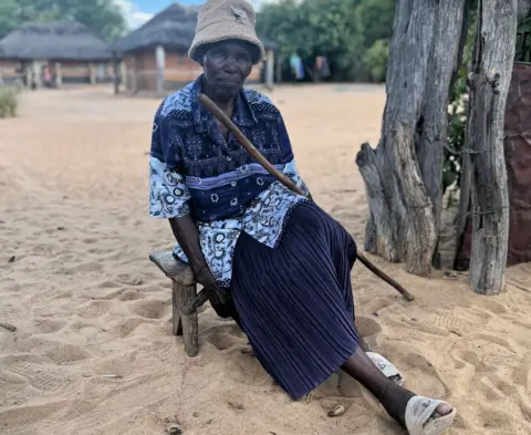 Julia Mlilo, 77, in Silonkwe village in south-western Zimbabwe