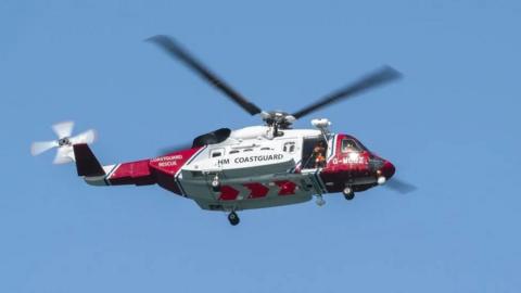 A coastguard helicopter