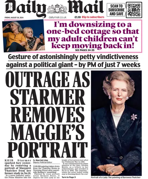  "Outrage as Starmer removes Maggie's portrait"