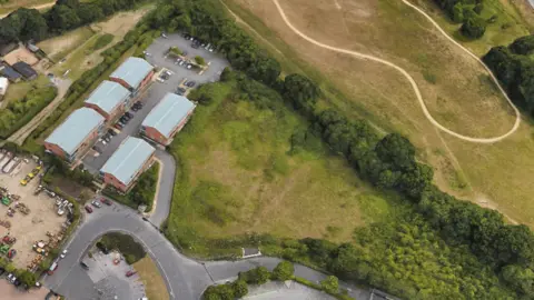 Google aerial view of field near Gazelle Close