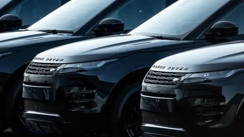 Getty Images New Black Range Rover cars pictured parked next to each other