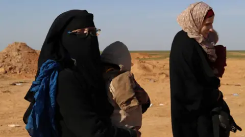 AFP Germans Sabine and Leonora arrived in Baghuz on 31 January