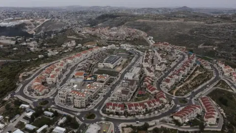 File photo showing an aerial view of the Israeli settlement of Efrat, in the occupied West Bank (23 April 2023)