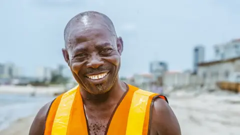 BBC Lifeguard Samuel Omohon in Lagos, Nigeria