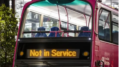 PA Media An 'out of service' bus