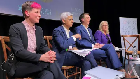 Susana Mendonca/BBC Zoe Garbett, Sadiq Khan, Rob Blackie and Susan Hall