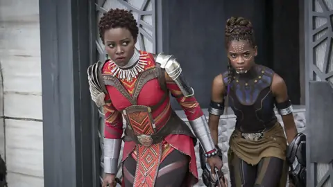 Alamy Lupita Nyong'o and Letitia Wright in Black Panther