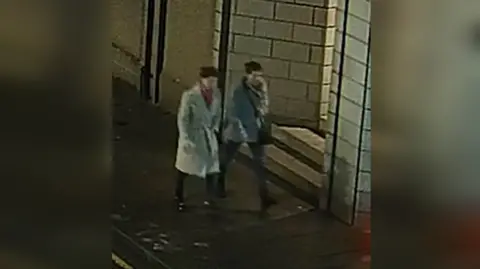 Family handout CCTV showing Eliza and Henrietta Huszti walking in Aberdeen city centre