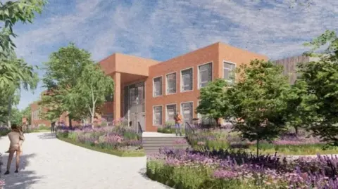 Jestico & Whiles Associates Ltd An artists' impression of Betchwood Vale school