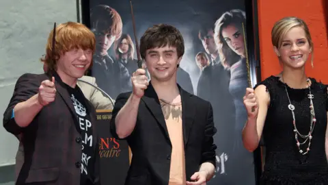 Getty Images Rupert Grint, Daniel Radliffe and Emma Watson