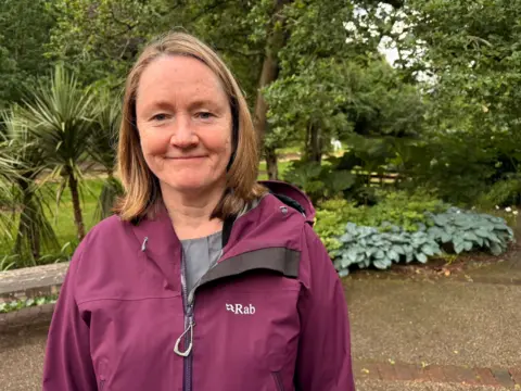 Professor Emma Tompkins in the gardens at Southampton University