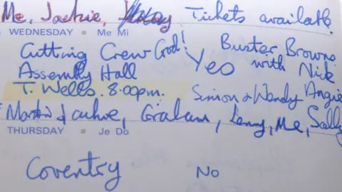 Kent Police Fuller kept his 30-year-old diaries, detailing him going to Buster Brown at the time Ms Pierce worked there