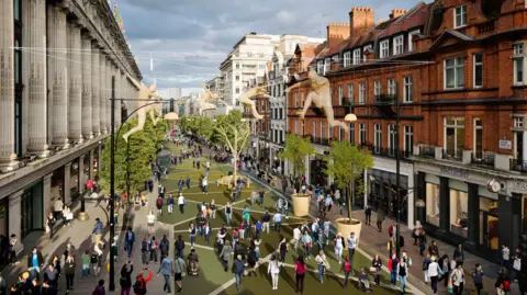 Mayor of London CGI of Oxford Street pedestrianised