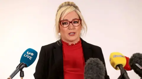 PA Media Michelle O'Neill speaks at a press conference