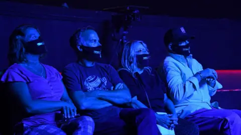 Getty Images The audience sat in socially-distanced clusters throughout the show