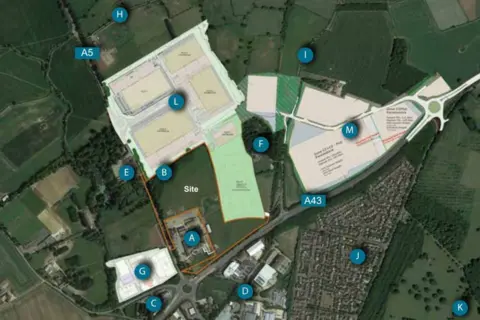 Alban Mann LLP Map of the site developments from above.