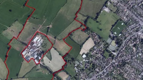 Taylor Wimpey Aerial view of land near Backwell where Taylor Wimpey are hoping to build 515 new houses.