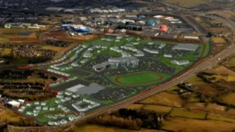 An impression of the proposed new urban village on the edge of Ballymena