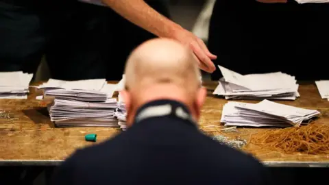 Getty Images Ballot papers being counted