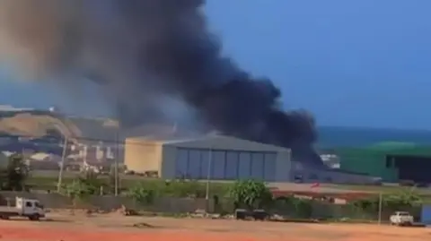 Smoke coming up near Mogadishu airport 