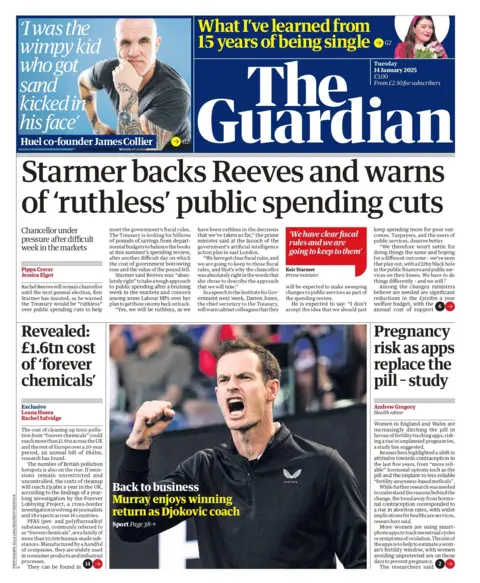  "Starmer backs Reeves and warns of 'ruthless' public spending cuts"