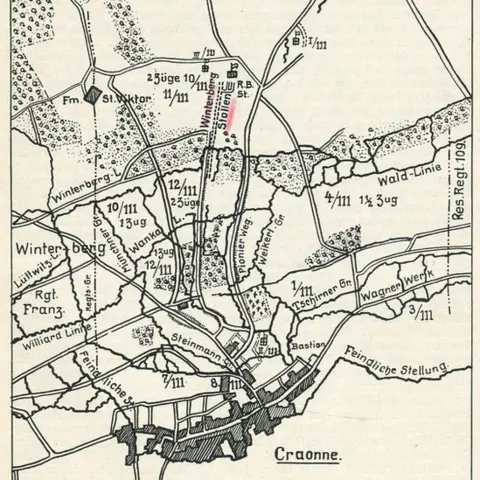 111 Reserve Infantry regiment Map of tunnel