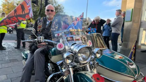 BBC Ray Bowler on motorbike