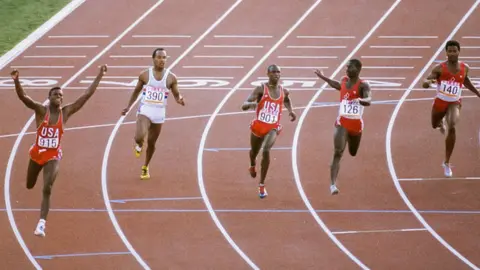 Getty Images Men's 100m race in the 1984 Olympic Games