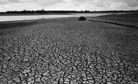 Getty Images This was the reservoir at Pitsford near Northampton, six metres (20ft) below its normal level for the time of year