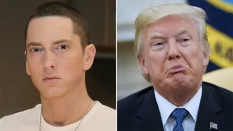 BBC / AFP Eminem and Donald Trump